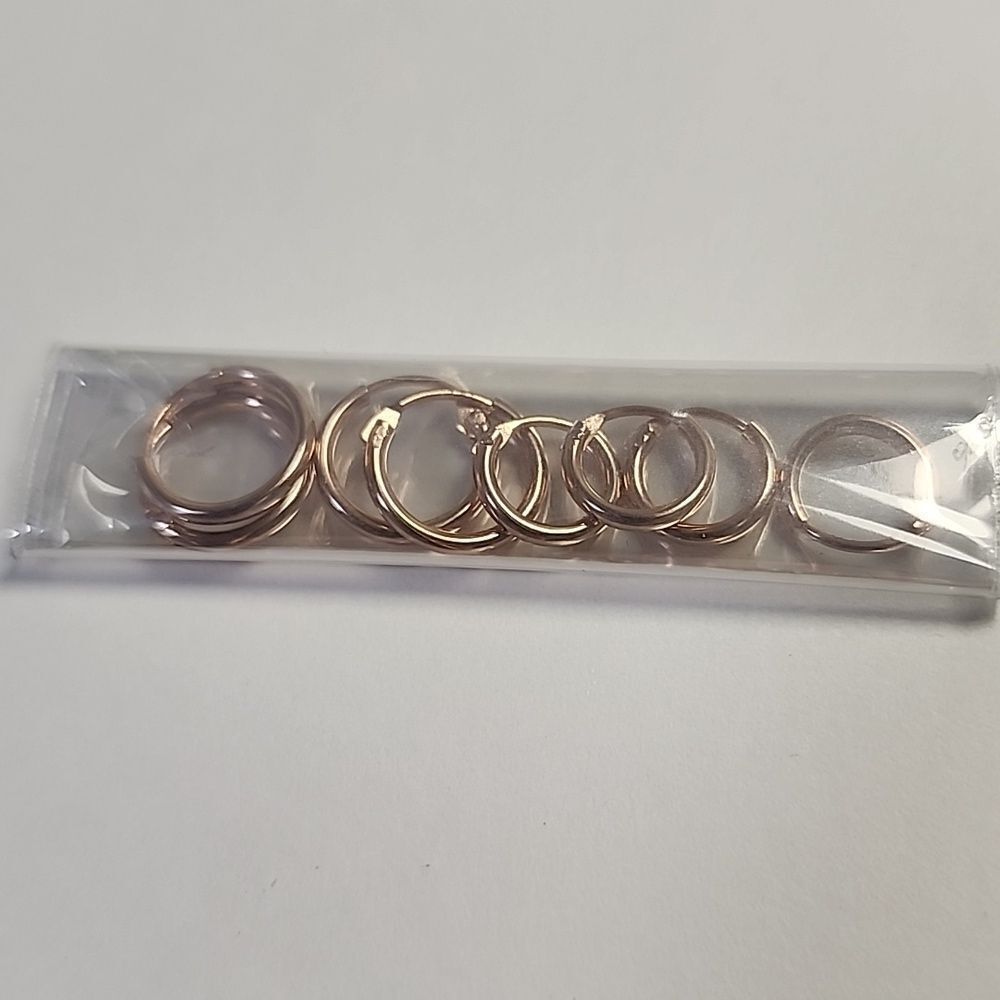 Rose Gold Tiny Hoop Earrings Set 4 Pair